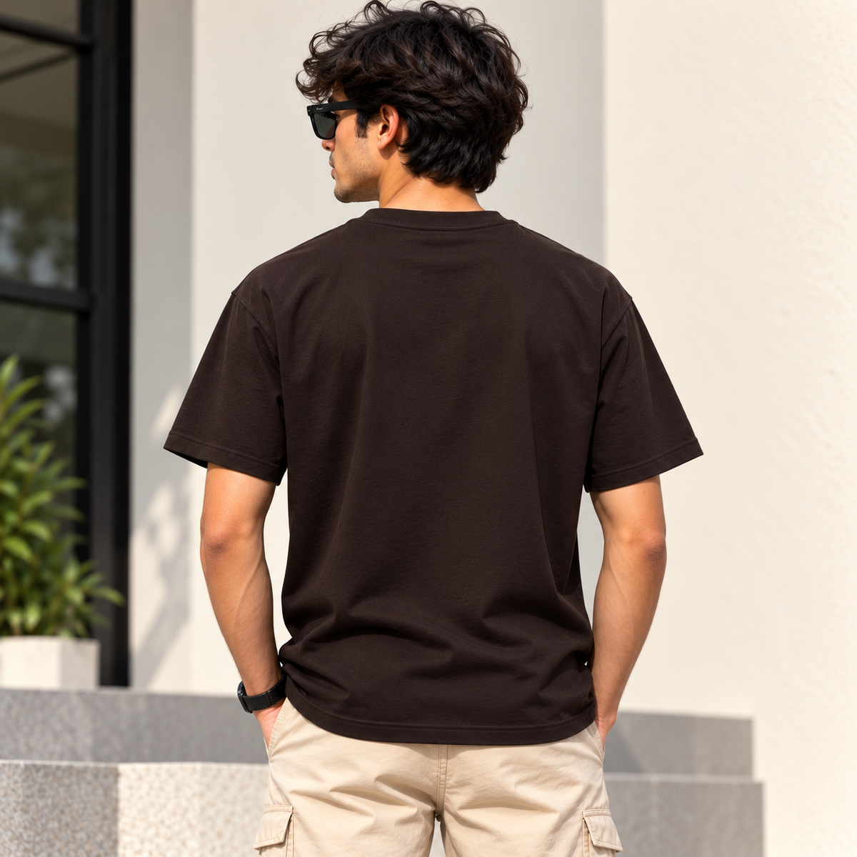 Peace in Chaos Mandala Coffee Brown Classic Crew T-Shirt