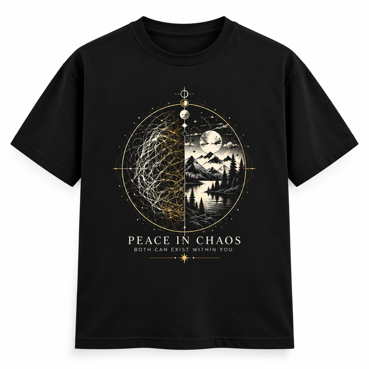 Peace in Chaos Mandala Classic Crew T-Shirt