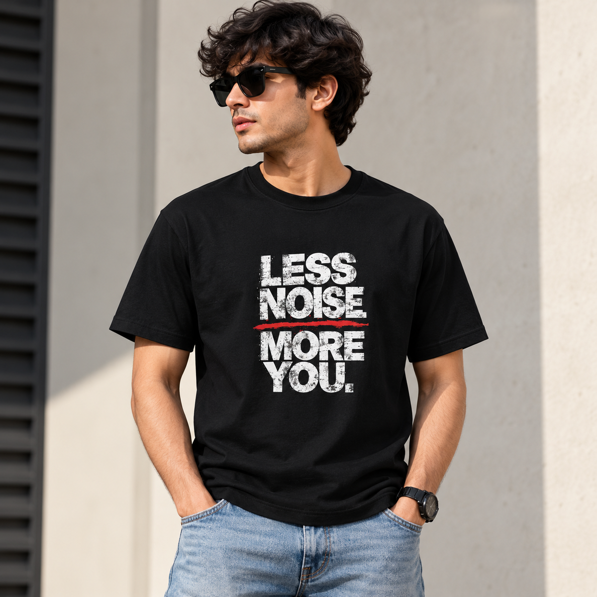Less Noise, More You Mens Classic Crew T-Shirt