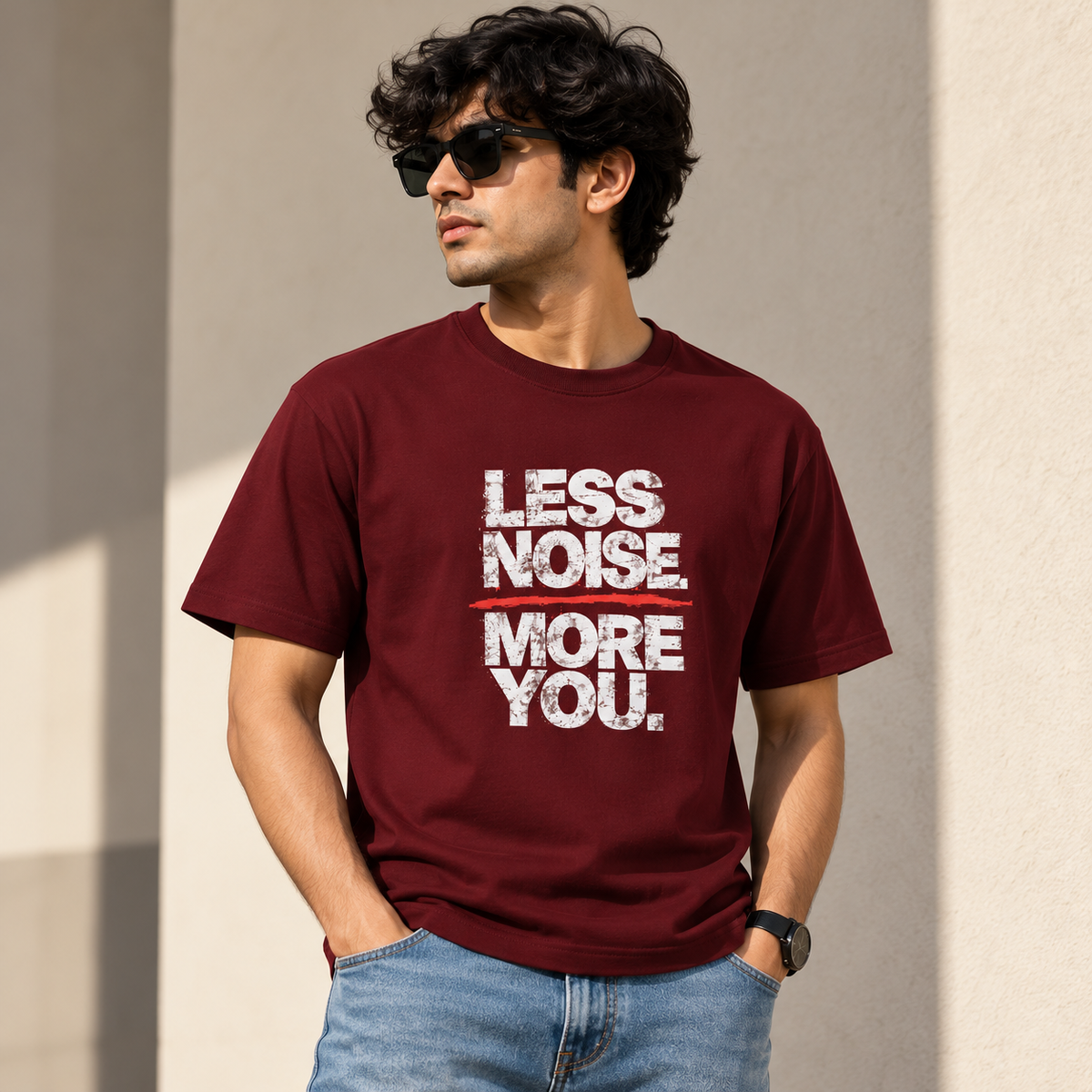 Less Noise, More You Mens Classic Crew T-Shirt