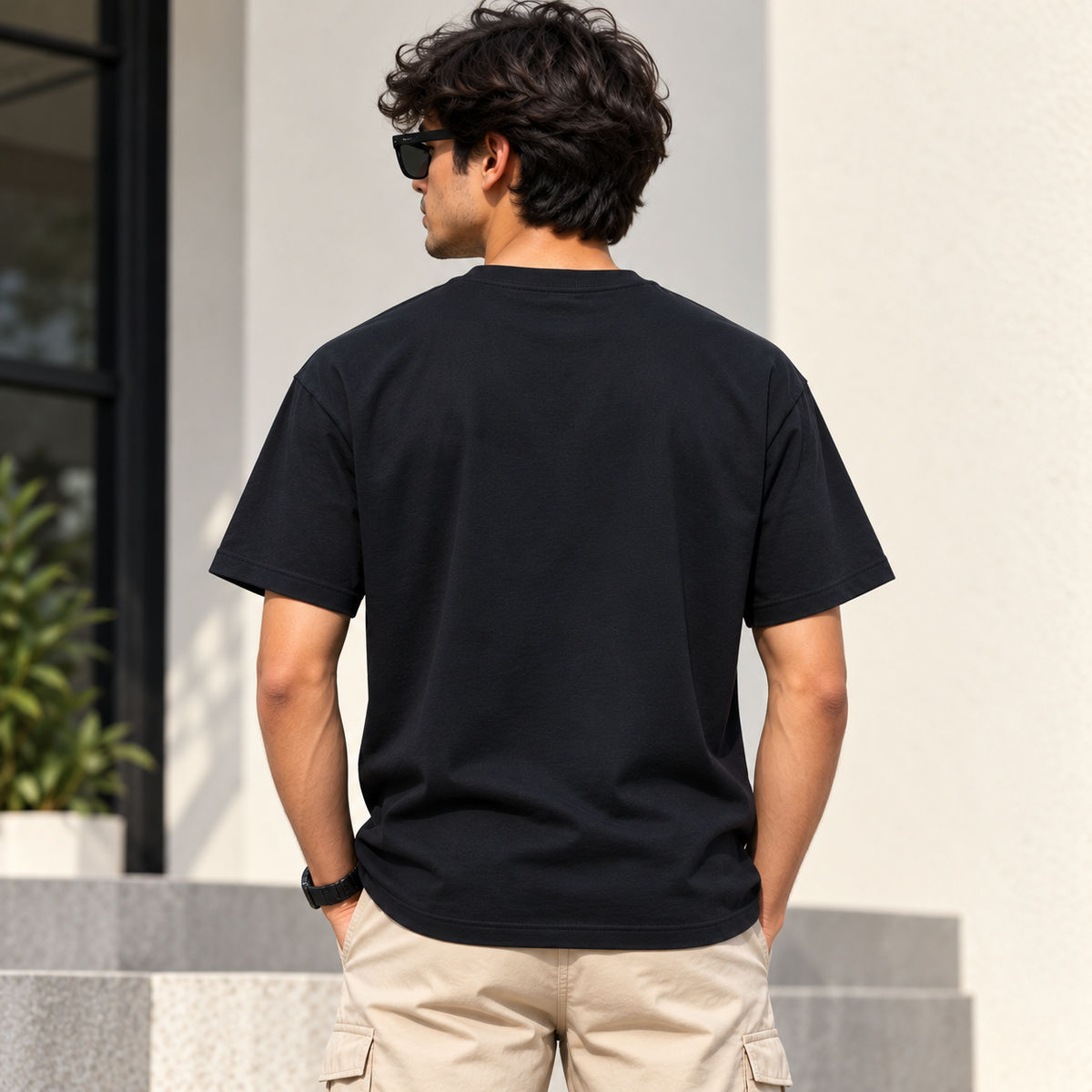 Peace in Chaos Mandala Navy Blue Classic Crew T-Shirt